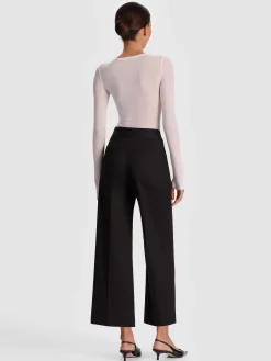 Alice and Olivia WIDE LEG*DYLAN CROPPED TROUSER WHITE