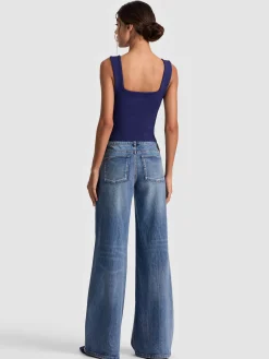 Alice and Olivia TANKS*EDIN SWEETHEART TANK DARLA LIGHT INDIGO