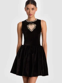 Alice and Olivia MINI*ELLA VELVET MINI DRESS