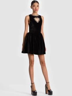 Alice and Olivia MINI*ELLA VELVET MINI DRESS
