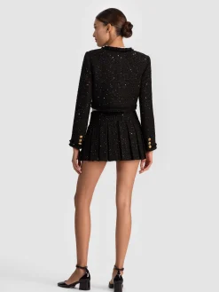 Alice and Olivia MINI*EMILIE EMBELLISHED TWEED MINI SKORT