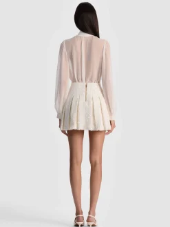 Alice and Olivia MINI*EMILIE TWEED MINI SKIRT CAROLINA BLUE