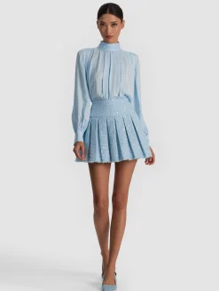 Alice and Olivia MINI*EMILIE TWEED MINI SKIRT OFF WHITE