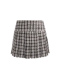 Alice and Olivia MINI*EMILIE TWEED MINI SKIRT SOFT WHITE