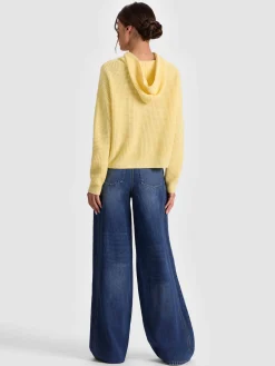 Alice and Olivia PULLOVERS*EMMANUELLE CASHMERE HOODIE ECRU