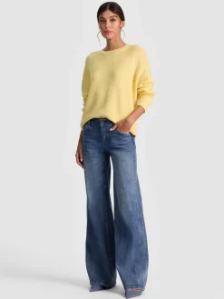 Alice and Olivia PULLOVERS*ENSLEY CREWNECK DARLA LIGHT INDIGO