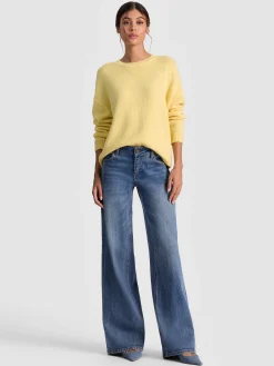 Alice and Olivia PULLOVERS*ENSLEY CREWNECK DARLA LIGHT INDIGO