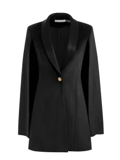 Alice and Olivia BLAZERS*ESTHER VELVET CAPE BLAZER OXBLOOD
