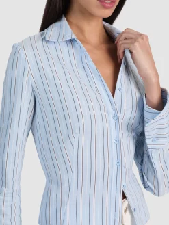 Alice and Olivia CROP TOPS*FREYA BUTTON DOWN TOP OFF WHITE