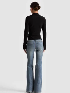 Alice and Olivia ANDREW PANT|JADE MESH BUTTON DOWN*FREYA FITTED TOP OFF WHITE