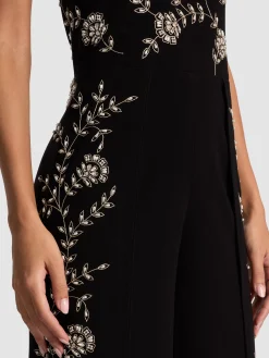 Alice and Olivia JUMPSUITS + ROMPERS*GATZ EMBELLISHED JUMPSUIT OFF WHITE