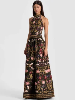 Alice and Olivia CROP TOPS*GATZ EMBELLISHED TOP GOLD