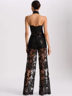 Alice and Olivia JUMPSUITS + ROMPERS*GEORGIE EMBELLISHED LACE JUMPSUIT