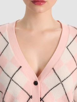 Alice and Olivia CARDIGANS*GRACE CASHMERE CARDIGAN LIGHT PRALINE