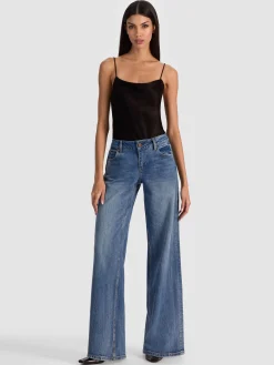 Alice and Olivia BODYSUITS*HARMON BODYSUIT ALMOND