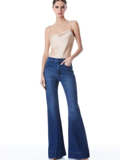 Alice and Olivia TANKS*HARMON SLIP TANK BLACK