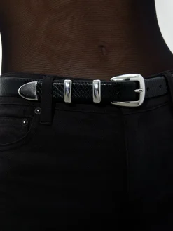 Alice and Olivia 24/25 SALE*HAYDEN BUCKLE BELT BLACK/SILVER