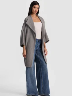 Alice and Olivia COATS*HESTER OPEN FRONT COAT BLACK