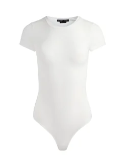 Alice and Olivia BODYSUITS*HOTTIE SHORT SLEEVE BODYSUIT BLACK