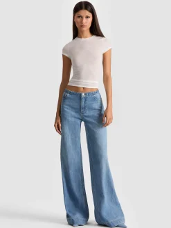 Alice and Olivia T-SHIRTS*HOTTIE SHRUNKEN BABY TEE BLACK