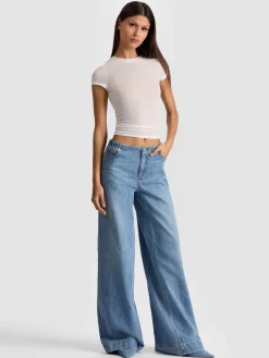 Alice and Olivia T-SHIRTS*HOTTIE SHRUNKEN BABY TEE BLACK