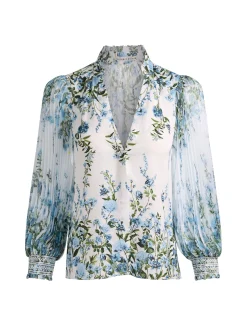 Alice and Olivia BLOUSES*ILAN BUTTON DOWN BLOUSE BUTTER