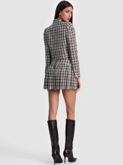 Alice and Olivia ANDREW PANT|JADE MESH BUTTON DOWN*ILARIA CROPPED JACKET SOFT WHITE