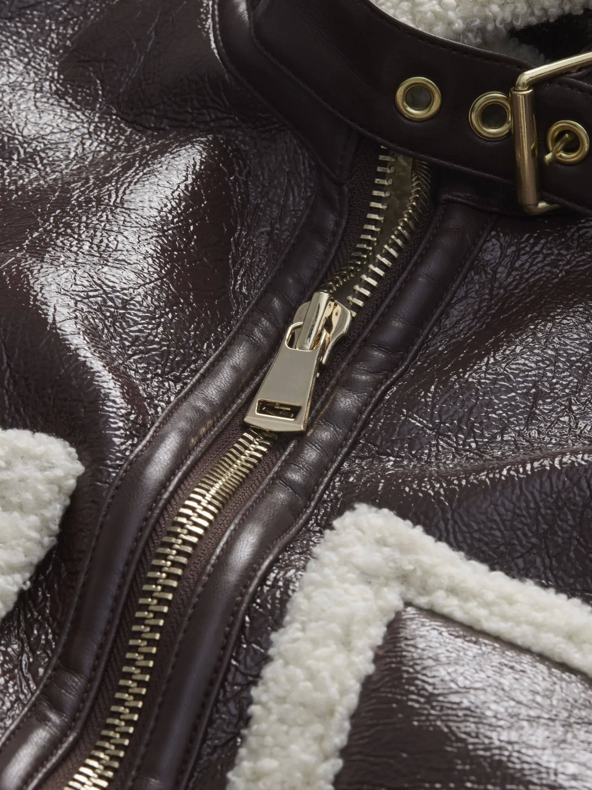 Alice and Olivia CROPPED JACKETS*ISAIAH FAUX SHEARLING JACKET BLACK