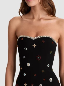 Alice and Olivia MINI*IVA EMBELLISHED MINI DRESS