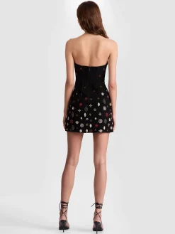 Alice and Olivia MINI*IVA EMBELLISHED MINI DRESS