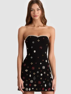 Alice and Olivia MINI*IVA EMBELLISHED MINI DRESS