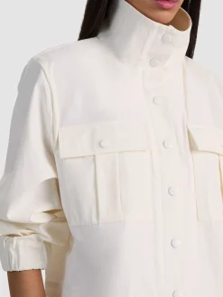 Alice and Olivia CROPPED JACKETS*JAMES FUNNEL NECK CROPPED PARKA GREY MINERAL