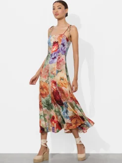 Alice and Olivia MIDI*JEANETTE PANELED MIDI DRESS