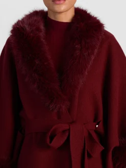 Alice and Olivia ANDREW PANT|JADE MESH BUTTON DOWN*JOANNE SWEATER COAT OXBLOOD