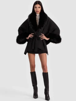 Alice and Olivia ANDREW PANT|JADE MESH BUTTON DOWN*JOANNE SWEATER COAT ECRU