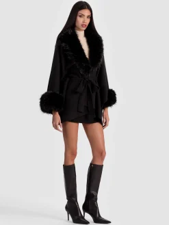 Alice and Olivia ANDREW PANT|JADE MESH BUTTON DOWN*JOANNE SWEATER COAT ECRU