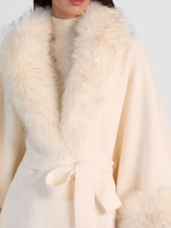 Alice and Olivia ANDREW PANT|JADE MESH BUTTON DOWN*JOANNE SWEATER COAT DARLA LIGHT INDIGO