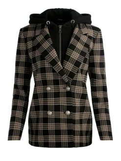 Alice and Olivia BLAZERS*JORDAN BLAZER WITH REMOVABLE HOODIE