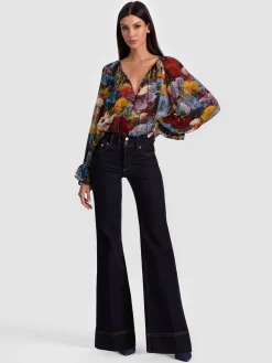 Alice and Olivia BLOUSES*JOSEPHINE BLOUSE BLACK/BLACK