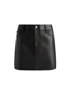 Alice and Olivia MINI*JOSS LEATHER MINI SKIRT CAMEL