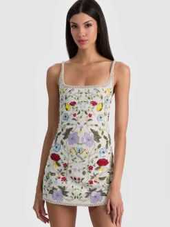 Alice and Olivia MINI*JULIA EMBELLISHED MINI GOWN BLACK/OFF WHITE