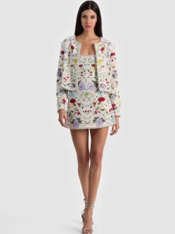 Alice and Olivia MINI*JULIA EMBELLISHED MINI GOWN BLACK/OFF WHITE