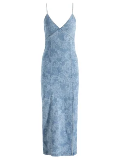 Alice and Olivia MIDI*JULIETTA DENIM MIDI DRESS