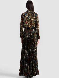 Alice and Olivia MAXI*KATZ PLEATED MAXI SKIRT