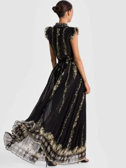 Alice and Olivia MAXI*KATZ PLEATED MAXI SKIRT