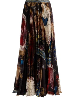 Alice and Olivia MAXI*KATZ PLEATED MAXI SKIRT OFF WHITE