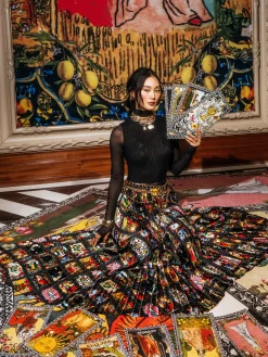 Alice and Olivia MAXI*KATZ PLEATED MAXI SKIRT OFF WHITE