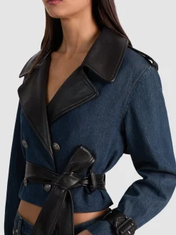 Alice and Olivia DENIM*KEITH CROPPED DENIM TRENCH