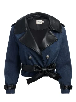 Alice and Olivia DENIM*KEITH CROPPED DENIM TRENCH