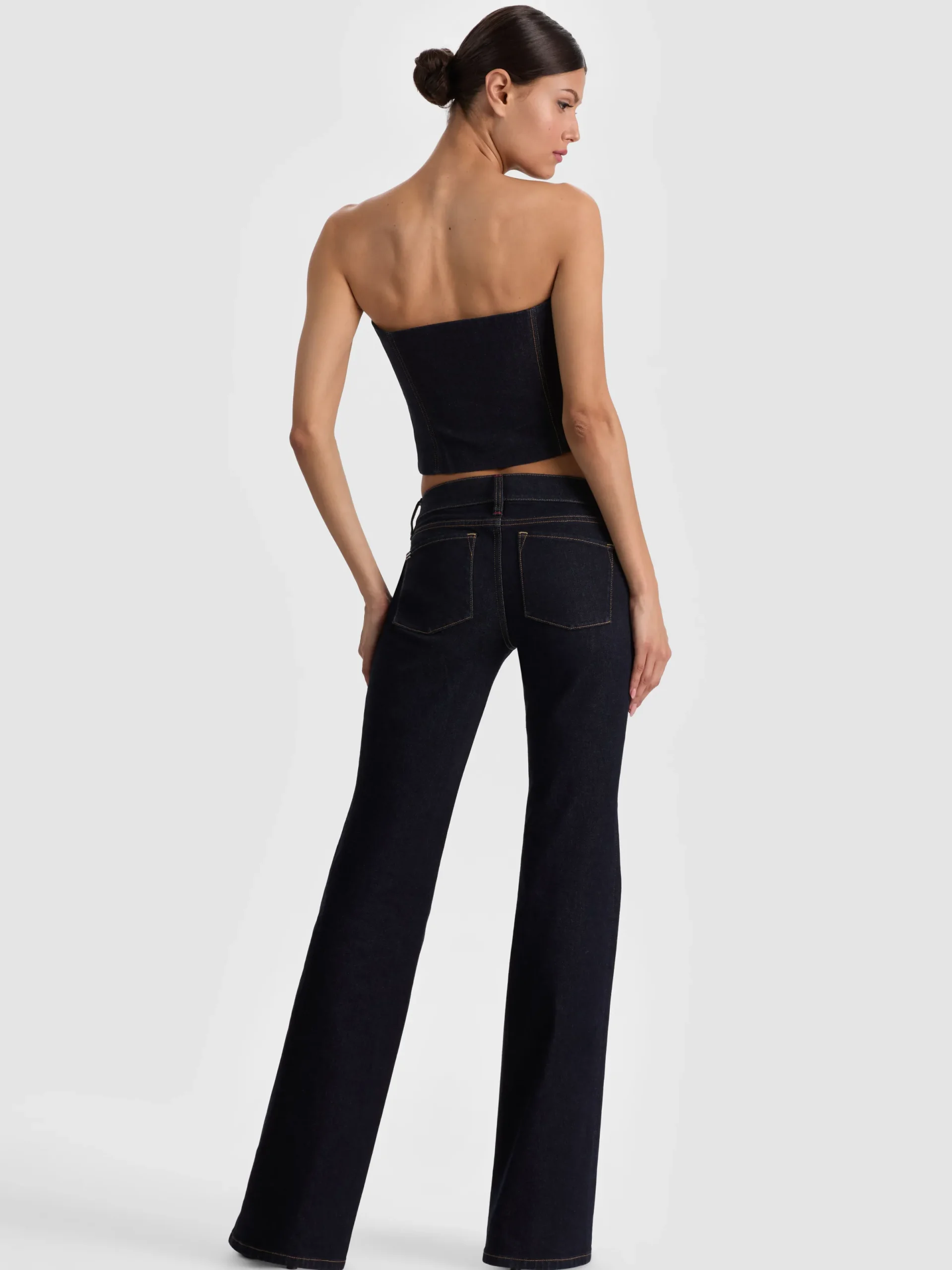 Alice and Olivia CROP TOPS*KELCEY STRAPLESS DENIM VEST